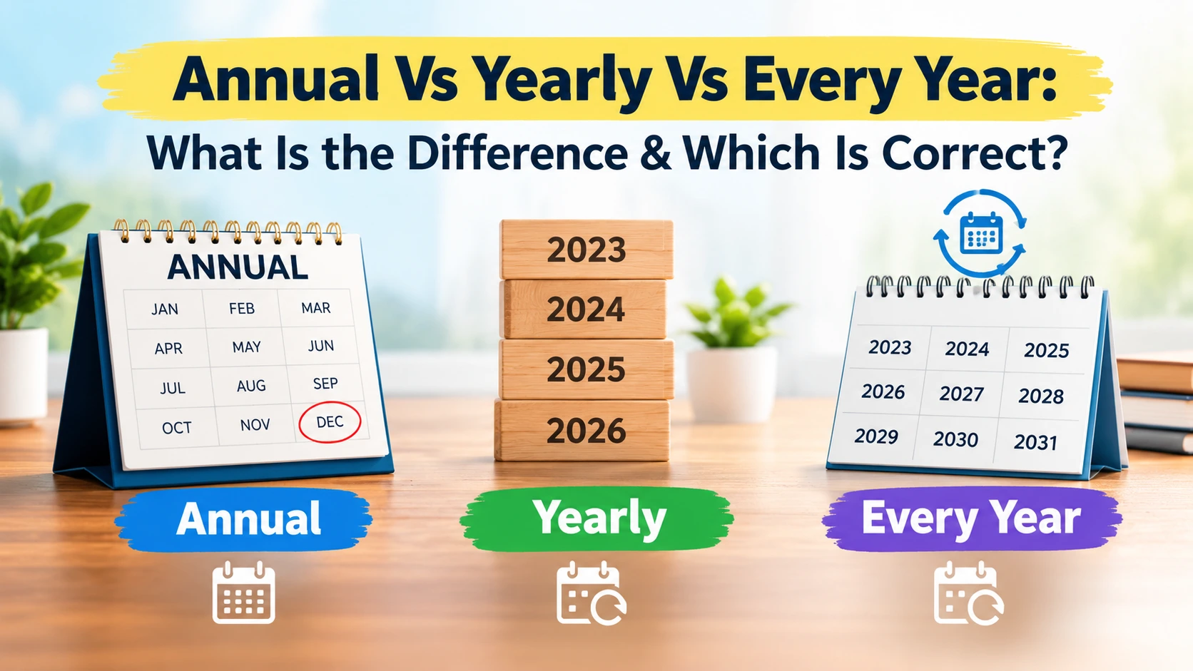 Annual Vs Yearly Vs Every Year: What Is the Difference & Which Is Correct?